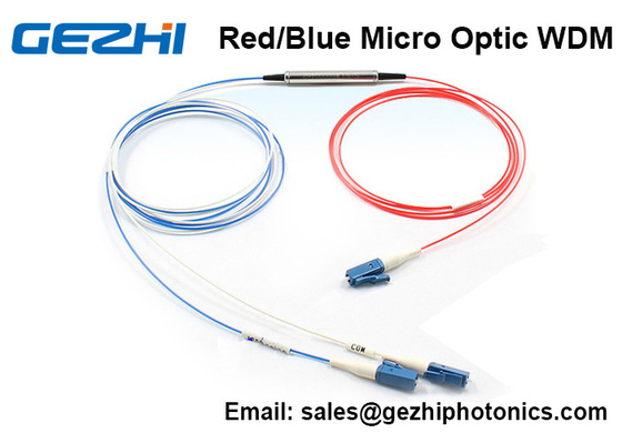 Red / Blue Micro Optics WDM 3 พอร์ต C Band DWDM Filter สำหรับระบบ DWDM