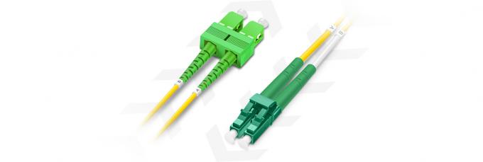 1310/1550nm LC APC ถึง SC APC Duplex OS2 Single Mode PVC 2.0mm ไฟเบอร์ออปติก แพทช์เคเบิล 5