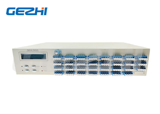 ซื้อ สวิตช์ใยแก้วนำแสง 1x128 พร้อมเวลาสลับที่รวดเร็ว จอแสดงผล LCD และการควบคุม RS232 สำหรับเครือข่ายใยแก้วนำแสง การผลิตออนไลน์
