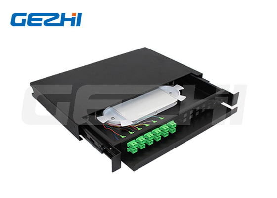 ซื้อ LCUPC SCUPC 1U ODF แบรนด์การกระจายออฟติก สไลด์ ถอนได้ 24 คอร์ สายใยออฟติก กล่อง online manufacture