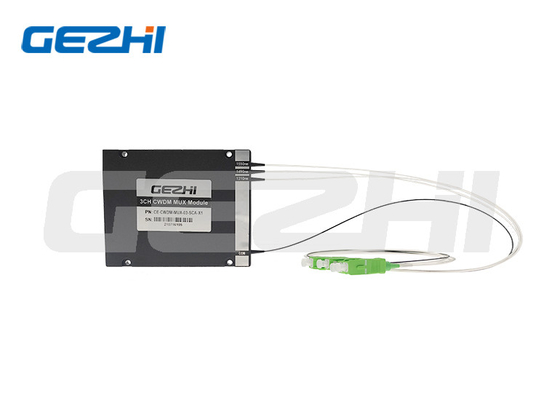 โมดูลแยก CWDM 3 ช่องสัญญาณไฟเบอร์เดี่ยว 1470nm 1490nm 1510nm 1530nm