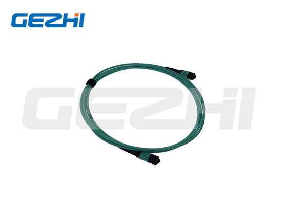 LC OM3 / OM4 8/12 / 24F MPO / MTP สายแพทช์ไฟเบอร์ออปติกแจ็คเก็ต PVC / LSZH สำหรับโทรคมนาคม