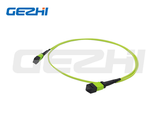 OM5 Multimode MPO Fiber Optic Jumper Patch Cord Cable เครื่องเชื่อมต่อเพศหญิงหรือเพศชายสําหรับศูนย์ข้อมูล