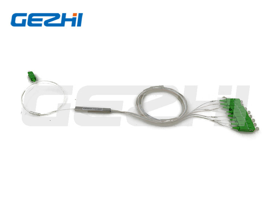 1X8 Fiber Optical PLC Splitter ท่อสแตนเลสพร้อมขั้วต่อ SC