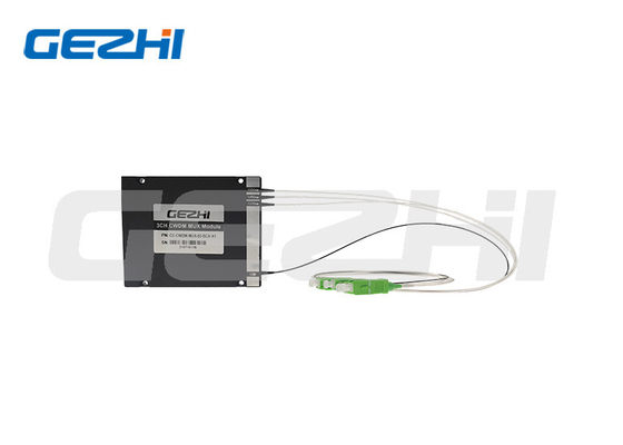 3CH CWDM Mux Module ABS Box พร้อมความยาวคลื่นและตัวเชื่อมต่อที่กำหนดเอง