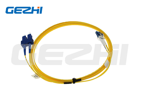 สายแพทช์ไฟเบอร์เพล็กซ์ PVC 2 แกน LC ถึง SC สายแพทช์ไฟเบอร์สำหรับ FTTH