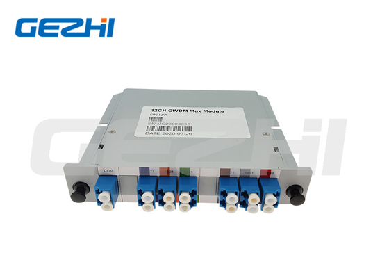 โมดูล CWDM ไฟเบอร์ MUX 12CH แบบแยกสูงสำหรับระบบเครือข่ายการขนส่งด้วยแสงแบบพาสซีฟ