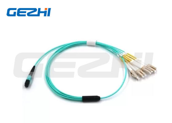 2M ไฟเบอร์ออปติก MPO 8 แกน OM3 MM สายแพทช์ Fanout LSZH 1310nm ทดสอบความยาวคลื่น