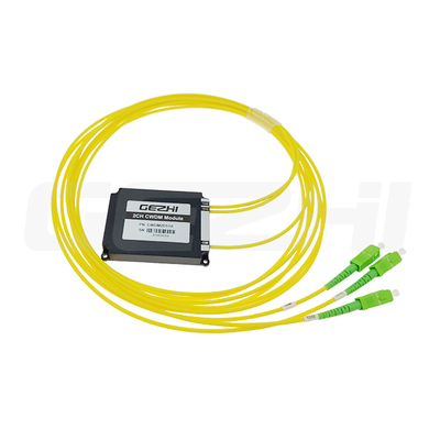 FC/SC/ST/LC CWDM โพลาไรซ์ Mux ขึ้นอยู่กับการสูญเสีย≤0.3dBความเสถียรของอุณหภูมิ≤0.2dB/℃