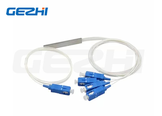 1x4 SC UPC 9/125 Um G657A1 0.9 มิลลิเมตร สายขาว มินิ PLC Splitter