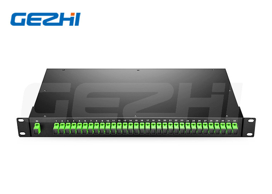 1x32 Port Single Mode Fiber PLC Splitter Rack Mount พร้อมเครื่องเชื่อม SC/APC