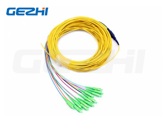 3 - 144F ปลายก่อน Fanout ไมโครไฟเบอร์ออปติก Pigtails 850/1300nm Duplex Port