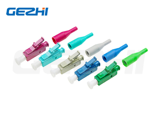 ตัวเชื่อมต่อไฟเบอร์ออปติกโหมด Simplex ขนาดกะทัดรัด LC UPC APC 0.9 มม. FTTH สีน้ำเงินเขียว