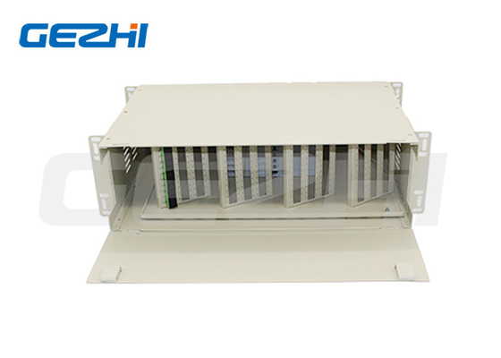 กรอบการกระจาย Optical ODF 3u Rack Mount 144 Core Sc Lc Fc แพทช์แพนล์ ความหนาแน่นสูง