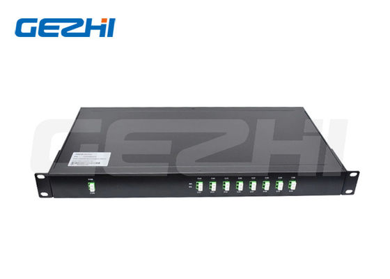 8 ช่อง DWDM Mux Demux 1U 19' Rack LC/APC Connector มัลลิเพล็กเซอร์ส่วนความยาวคลื่นหนา