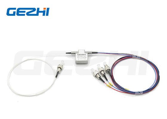 การล็อค 5V 850nm Multimode1x3 เครื่องสวิทช์ออปติกกลประเภท T ด้วย FC/APC