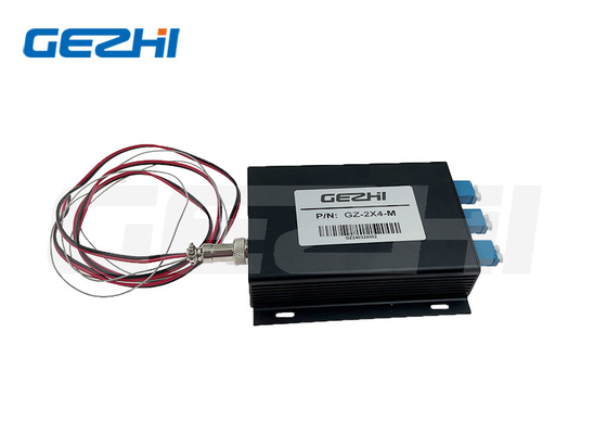 GZ-FSW-2x4 ไฟเบอร์ออปติกส์สวิตช์ 1260~1650nm TTL Control Optical Switch