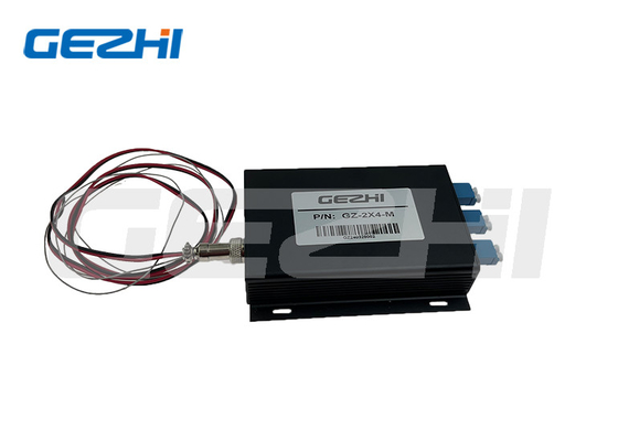 ความน่าเชื่อถือสูง 2x4 ไฟเบอร์ออปติกส์สวิตช์ 1260 ~ 1650nm TTL การควบคุมออปติกส์สวิตช์ ติดตามทางไกลในเครือข่ายออปติกส์
