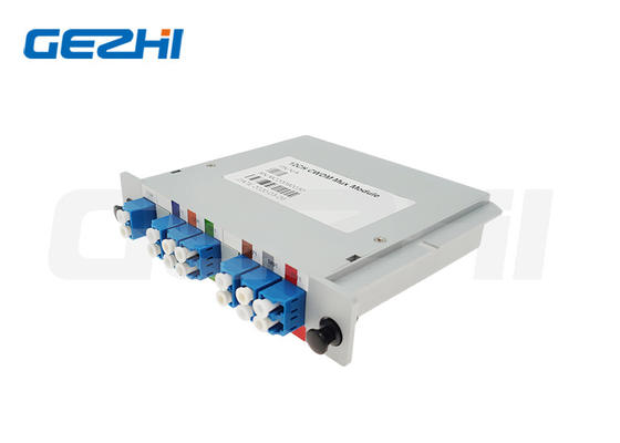 อุปกรณ์ไฟเบอร์ออปติก 12CH MUX 1260-1620nm โมดูลแคสเท็ตไฟเบอร์ CWDM พร้อมแอดป์เตอร์ LC UPC