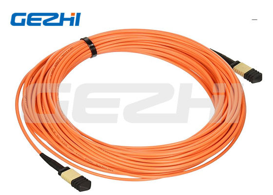 24F MPO หญิงไปยัง MPO หญิง 3.0mm LSZH สายไฟเบอร์ออปติก แพทช์ คอร์ดทรังเคเบิล
