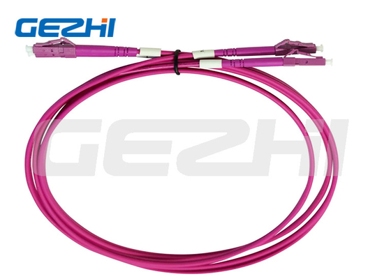 OM4 Multimode LC LC Duplex Patch Cord 15M LSZH สายพับไฟเบอร์ออปติก