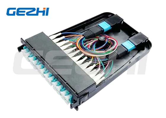 สายไฟเบอร์ออปติก MPO 1U 12~144 หลัก คาเซ็ตโมดูลด้วยความสูญเสีย ≥55 dB
