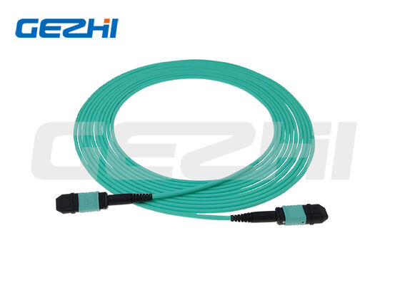 สายแพทช์ MPO OM3 มัลติโมด 50/125 ไมโครเมตร พร้อมจำนวนเส้นใย 8F /12F /24F และคอนเนคเตอร์ MPO/MTP สำหรับศูนย์ข้อมูลความหนาแน่นสูง
