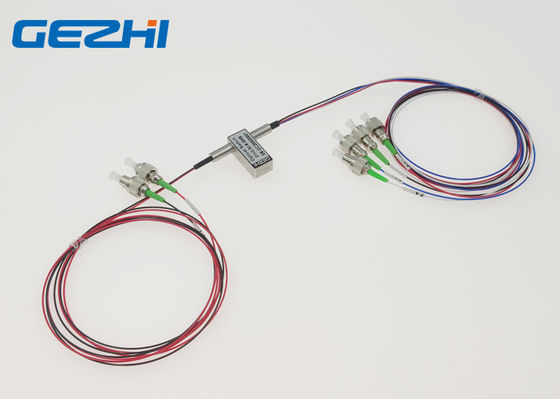 1550nm 1 เมตร FC / APC สวิทช์ไฟเบอร์ออปติกคู่ 2x4
