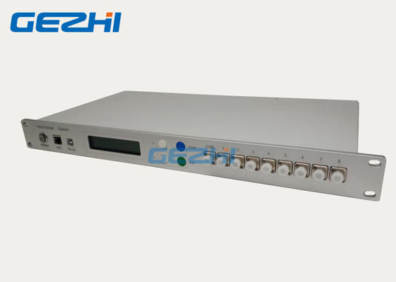 อุปกรณ์สูญเสียการแทรกต่ำแร็ค 1650nm 1X8 อุปกรณ์สลับแสง
