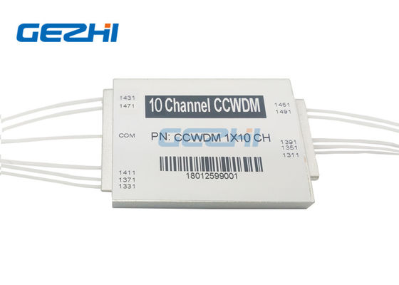 1491nm ความยาวคลื่น 1x10 ช่องโหลด โมดูล CWDM คอมแพคต์ที่มี PDL ต่ําสําหรับเครือข่าย PON